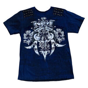 Affliction Los Angeles Men’s Order Of Thieves T Shirt Cross Grunge Y2K Medium